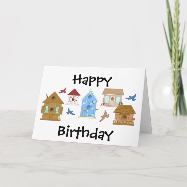 Happy Birthday Bird House CARD (Front)