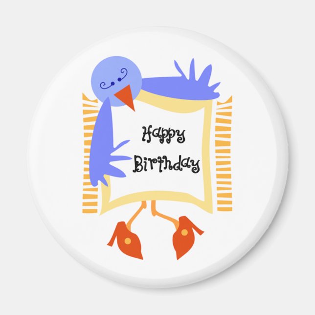 Happy Birthday Bird Magnet (Front)