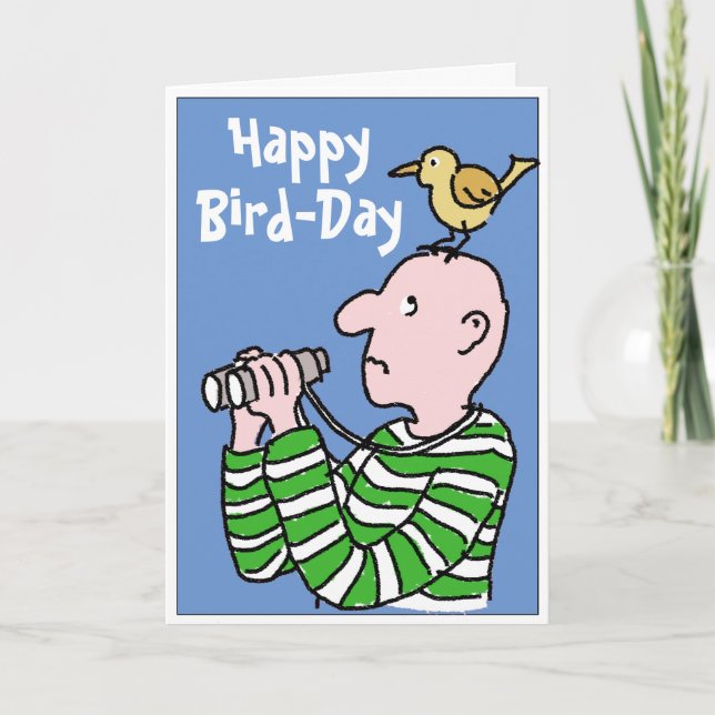 Happy Birthday Bird Watcher or Birder Card (Front)