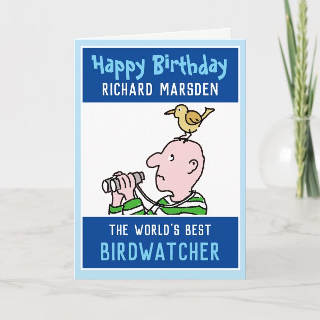 Happy Birthday Birdwatcher or Birder Card (Front)