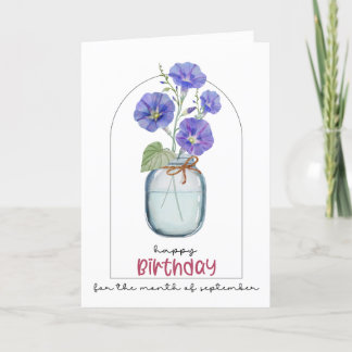Happy Birthday Birth Month Flower Morning Glory Thank You Card