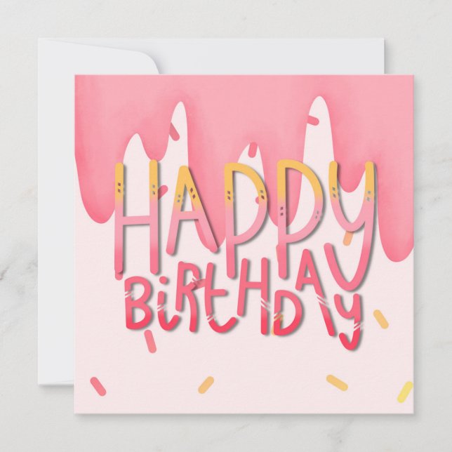 Happy Birthday Birthday Cake Card (Front)