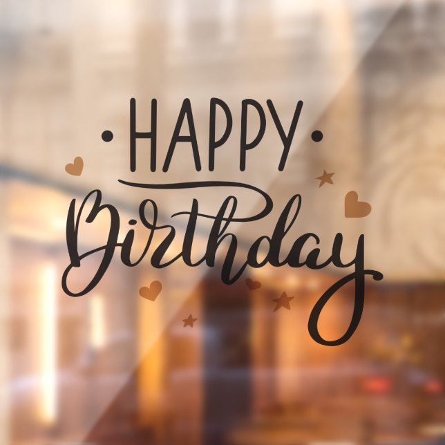 Happy Birthday Black and Gold Window Cling (Sheet 2)