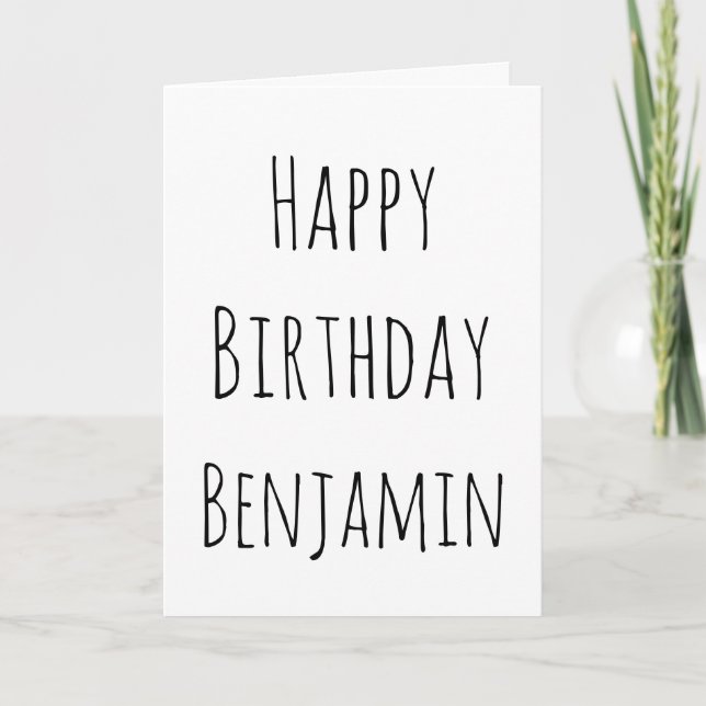 Happy Birthday Black and White for him Holiday Card (Front)