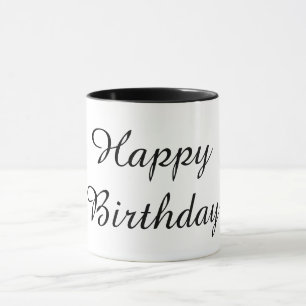 Happy Birthday black colour Mug