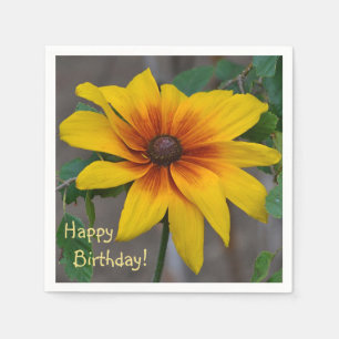 Happy Birthday Black-Eyed Susan Napkin