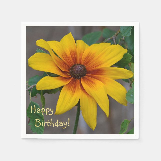 Happy Birthday Black-Eyed Susan Napkin (Front)