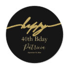 Happy Birthday Black Gold Charger Insert Card