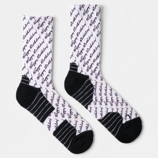 Happy Birthday! Black Script Socks