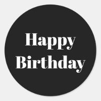 Happy Birthday Black White Minimalist Modern Cool