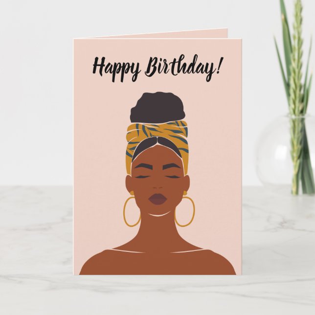 Happy Birthday Black Woman Card (Front)
