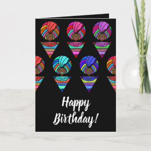 Happy Birthday! Black Women, Colourful Turbans Card