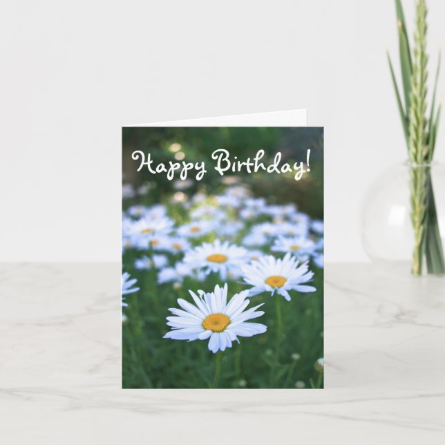 Happy Birthday, Blank, Daisies Card (Front)