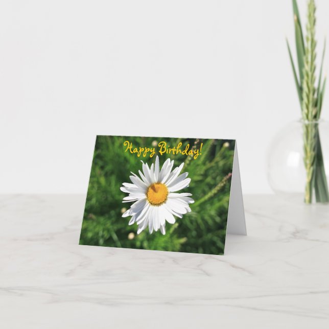 Happy Birthday, Blank Daisy Card (Front)