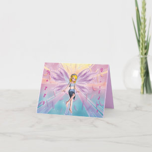Happy birthday blonde fairy for little girls card