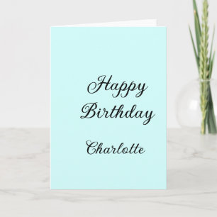 Happy birthday blue background name stylish elegan card