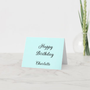 Happy birthday blue background name stylish elegan thank you card