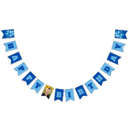 Happy Birthday Blue Boys Party Photo Bunting