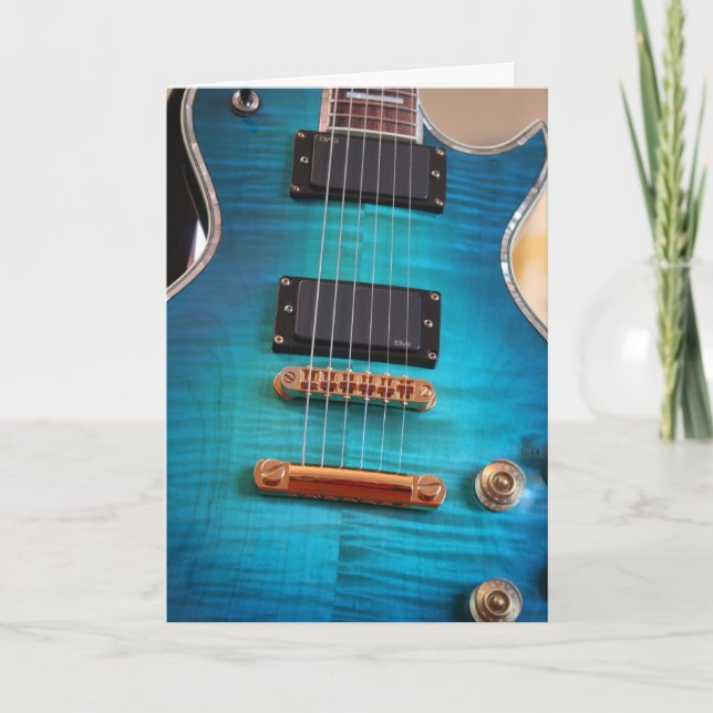 Happy Birthday - Blue guitar Body Card (Front)