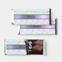 Happy Birthday Blue & Lavender Monogram