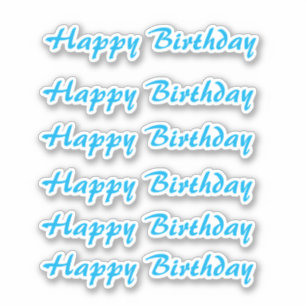 Happy Birthday Blue Simple Minimalist Typography