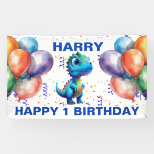 HAPPY BIRTHDAY BLUE T REX Banner