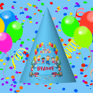 Happy Birthday Blue Theme Paper Party Hat