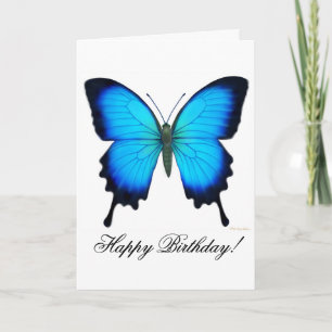 Happy Birthday Blue Ulysses Butterfly Card