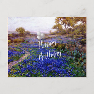Happy Birthday - Bluebonnets at Twilight, Postcard