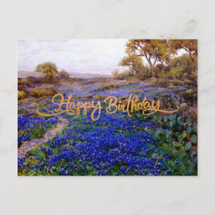 Happy Birthday, Bluebonnets at Twilight, Postcard