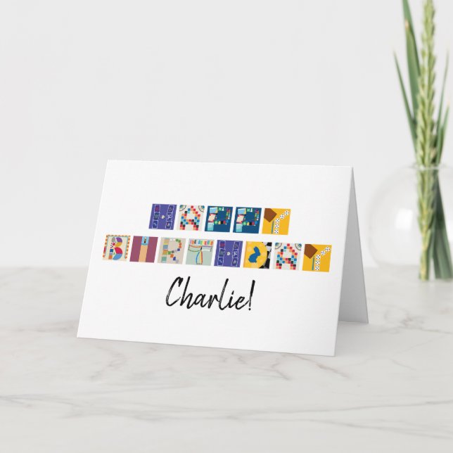 "Happy Birthday" Board Game Alphabet Card (Front)