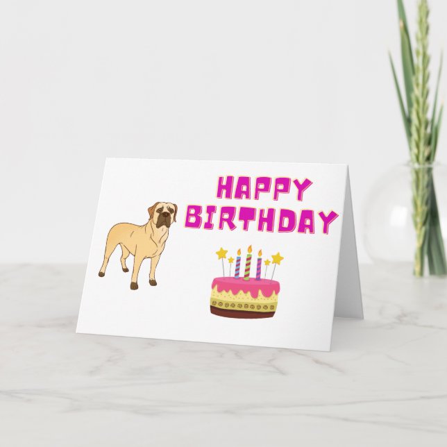 Happy Birthday Boerboel Card (Front)