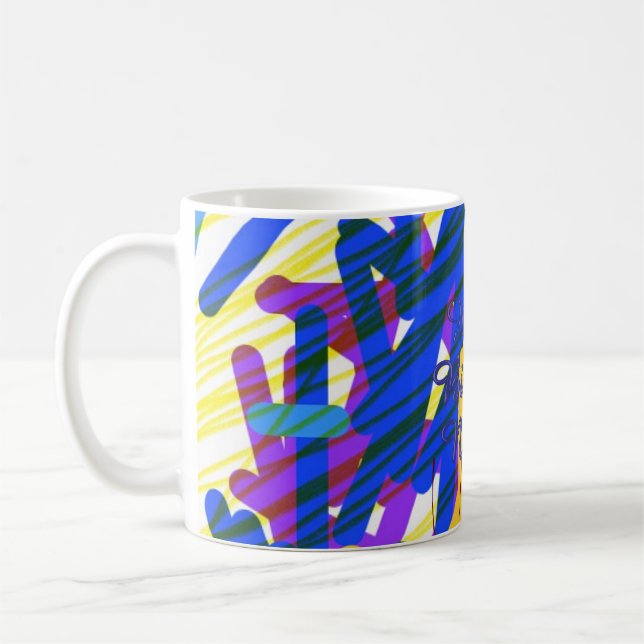 Happy Birthday Bold Abstract Confetti Mug  (Left)