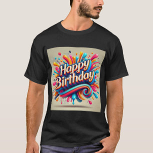 Happy Birthday Bold Colour Splash T-Shirt