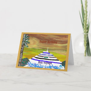 Happy Birthday/Bon Voyage Blank Note Greeting Card