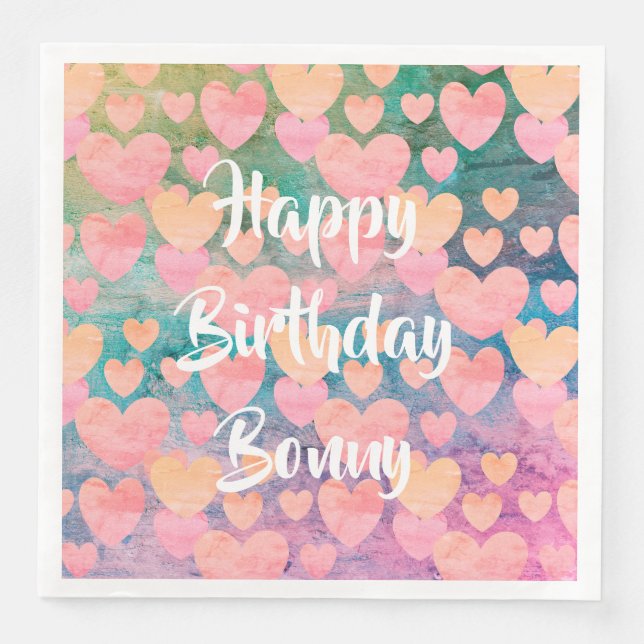 Happy Birthday #Bonny party napkins by DAL (Front)