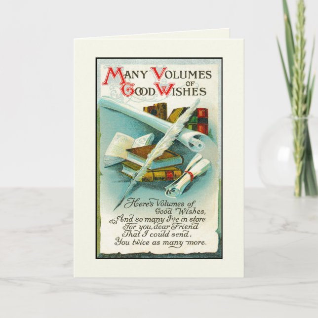 Happy Birthday Book Lover, Volumes of Good Wishes Card (Front)
