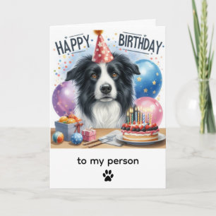 Happy Birthday Border Collie From Dog  Card