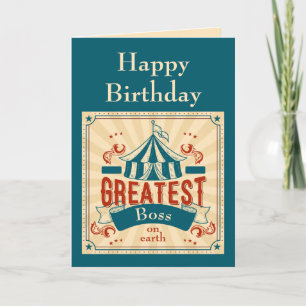 Happy Birthday Boss Circus Monkeys Funny Card