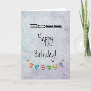 Happy Birthday Boss - Fr. All of us - Grunge/Flags Card