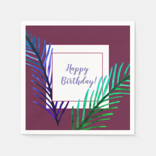 Happy Birthday Botanical Official Paper Napkins