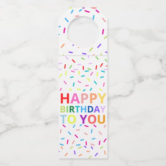 Happy Birthday Bottle Tag (Front)