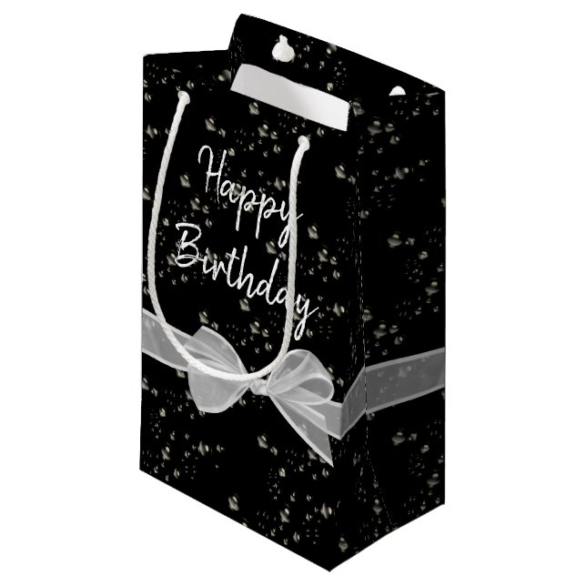 Happy Birthday Bows and Bubbles  Small Gift Bag (Front Angled)