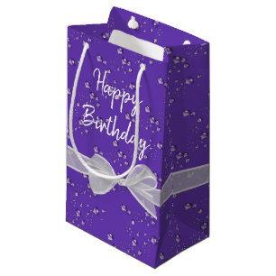 Happy Birthday Bows and Bubbles  Small Gift Bag