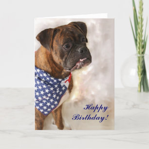Happy Birthday Boxer dog greeting card