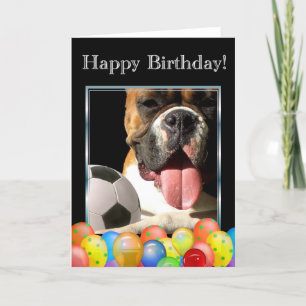 Happy Birthday boxer dog greeting card