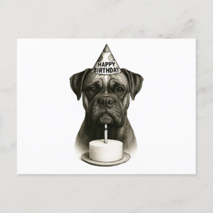 Happy Birthday Boxer Dog Holiday Postcard