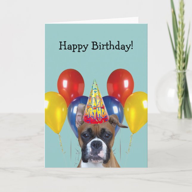 Happy Birthday Boxer Greeting Card (Front)