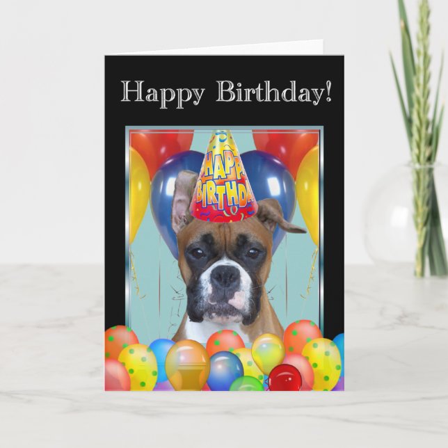 Happy Birthday Boxer Greeting Card (Front)