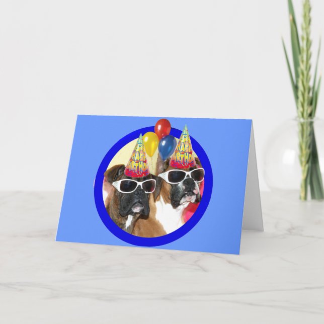 Happy Birthday Boxers greeting card (Front)